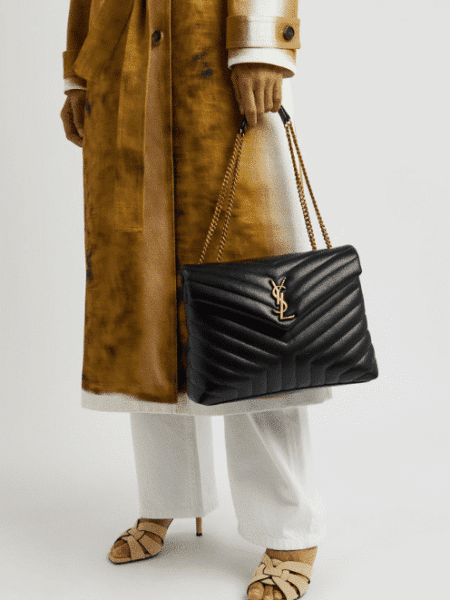 [생로랑] 루루 미디엄 숄더백 블랙 금장 574946