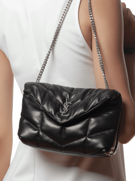 [생로랑] 푸퍼 토이 숄더백 블랙 은장 759337