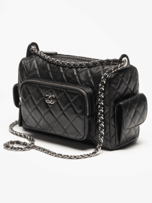 [샤넬] 24 미디엄 카메라 케이스 백 블랙 AS5156