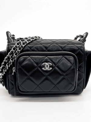 [샤넬] 24 스몰 카메라 케이스 백 블랙 AS5220