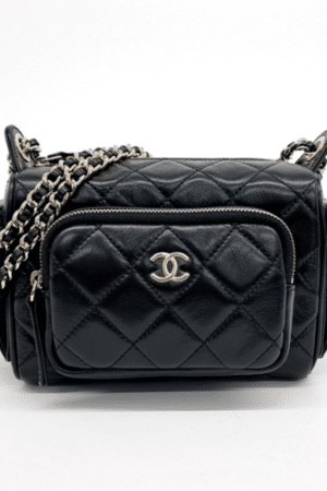 [샤넬] 24 스몰 카메라 케이스 백 블랙 AS5220