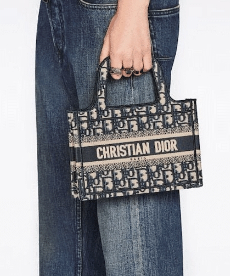 [디올] 미니 북 토트백 네이비/그레이 S5475ZTDT