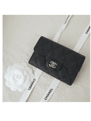 [샤넬] 클래식 똑딱이 플랩 카드 지갑 캐비어 그린 AP0214 (6 COLORS)