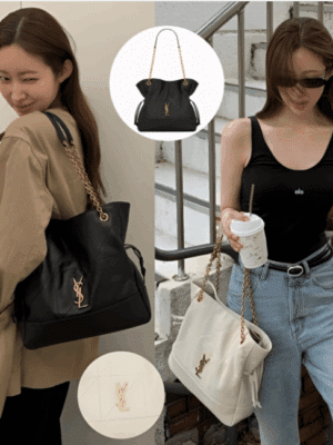 [생로랑] 제이미 미디움 램스킨 쇼퍼 833948