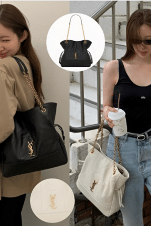 [생로랑] 제이미 미디움 램스킨 쇼퍼 833948