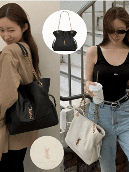 [생로랑] 제이미 미디움 램스킨 쇼퍼 833948