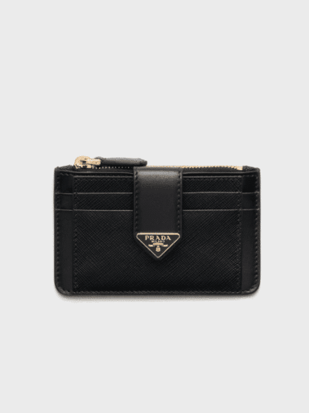 [프라다] 사피아노 및 가죽 카드 지갑 1MC038