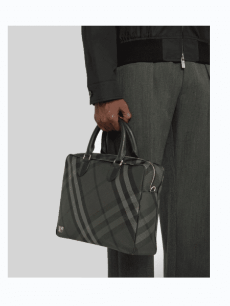 [버버리] 다크 체크 브리프 케이스 8097348