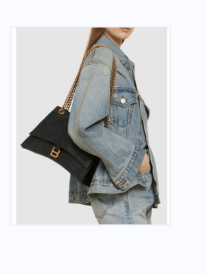 [발렌시아가] 크러쉬 미디엄 체인백 블랙 716393210IT1000