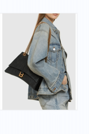 [발렌시아가] 크러쉬 미디엄 체인백 블랙 716393210IT1000