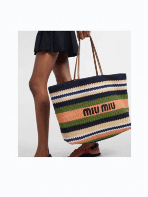 [미우미우] 라피아 및 코튼 토트 백 5BG228_2DO3_F03QS_V_OOO