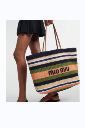 [미우미우] 라피아 및 코튼 토트 백 5BG228_2DO3_F03QS_V_OOO