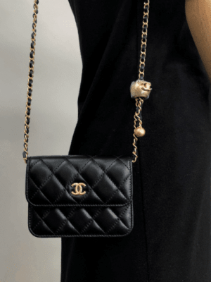 [샤넬] 체인 미니백 램스킨 & 골드 메탈 블랙 AP1465