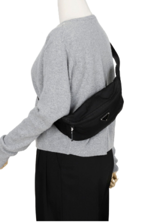 [프라다] 나일론 사피아노 레더 벨트백 2VL034