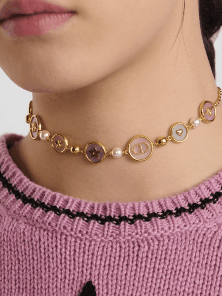 [디올] D-Luck 쇼트 네크리스 N3159WOMPL