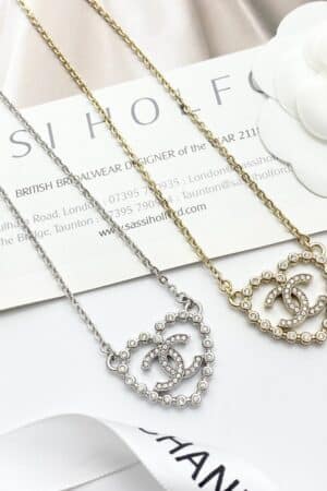 [샤넬] 하트 CC 로고 네크리스 ABF459