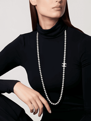 [샤넬] 롱 진주 목걸이