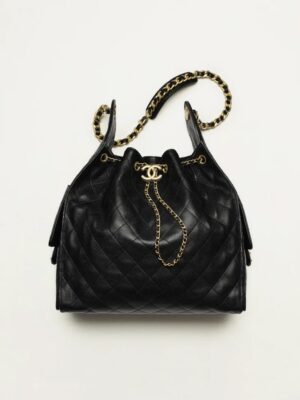 [샤넬] 25백 호보 미디엄 블랙 캐비어 AS5311