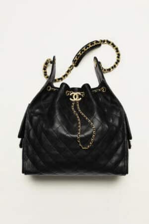 [샤넬] 25백 호보 미디엄 블랙 캐비어 AS5311