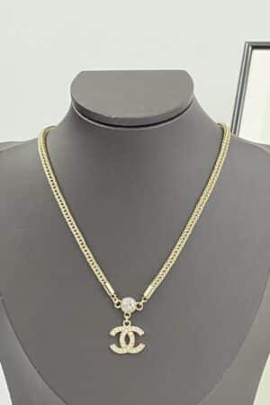 [샤넬] 크리스탈 CC 펜던트 목걸이