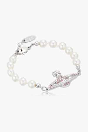 [비비엔 웨스트우드] V West 미니 바스 릴리프 펄 브레이슬릿 (2 COLOR)