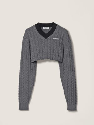 [미우미우] 울 및 코튼 스웨터 MML02K