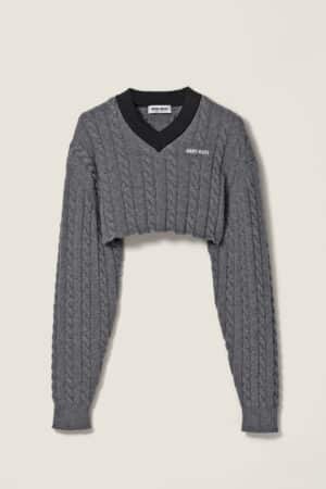 [미우미우] 울 및 코튼 스웨터 MML02K