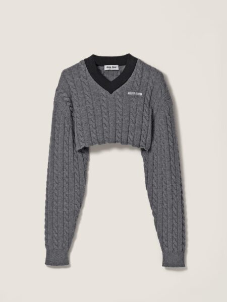 [미우미우] 울 및 코튼 스웨터 MML02K