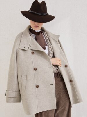 [브루넬로 쿠치넬리] 더블 브레스티드 울 & 캐시미어 코트 (2 COLORS)