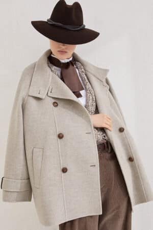 [브루넬로 쿠치넬리] 더블 브레스티드 울 & 캐시미어 코트 (2 COLORS)