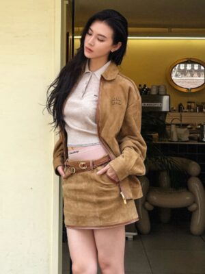 [미우미우] 스웨이드 블루종 자켓 MPV949