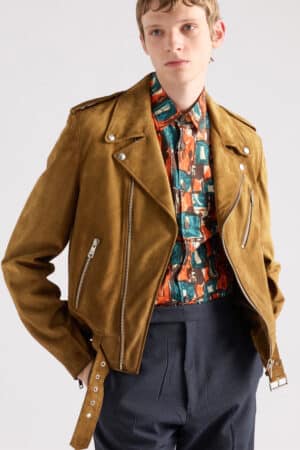 [프라다] 스웨이드 바이커 재킷