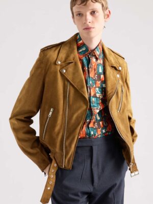 [프라다] 스웨이드 바이커 재킷