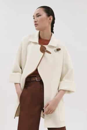 [에르메스] 레더 패치 캐시미어 오버코트 재킷 (2 COLORS)