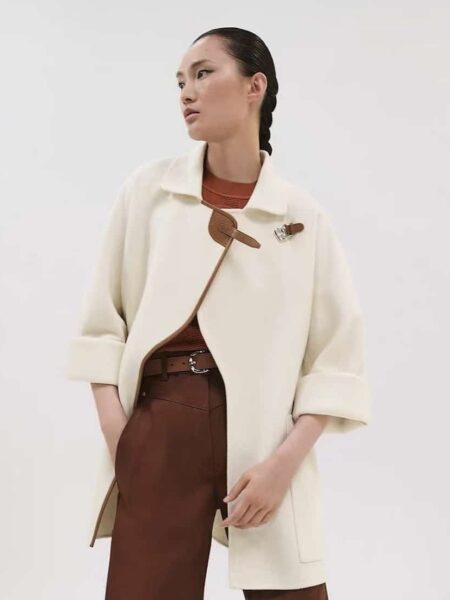 [에르메스] 레더 패치 캐시미어 오버코트 재킷 (2 COLORS)