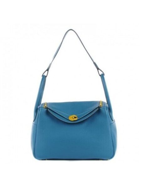 [에르메스] 린디 30cm Taurillon Clemence/ Bleu Jean - Gold