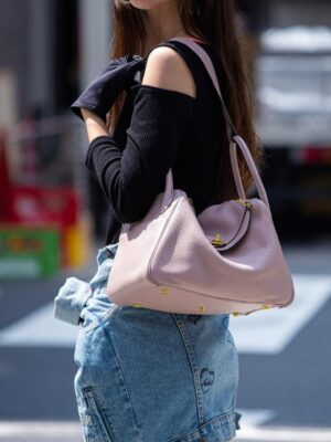 [에르메스] 린디 30cm Taurillon Clemence/ Rose Sakura - Gold