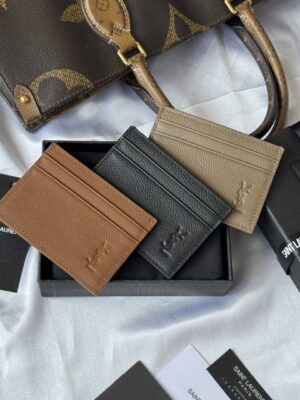 [생로랑] 카산드르 섀도우 그레인드 가죽 카드 지갑 687098 (3 COLORS)