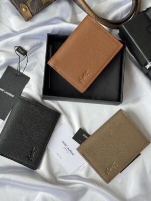 [생로랑] 그레인드 레더 카산드르 섀도 카드 월릿 668736 (3 COLORS)