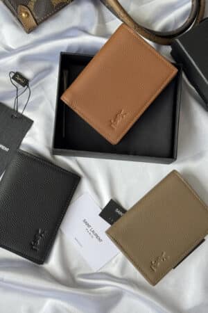 [생로랑] 그레인드 레더 카산드르 섀도 카드 월릿 668736 (3 COLORS)