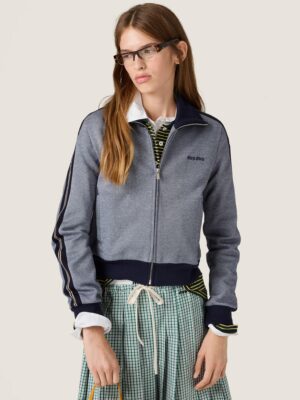 [미우미우] 저지 지퍼 스웨트셔츠 MJL947