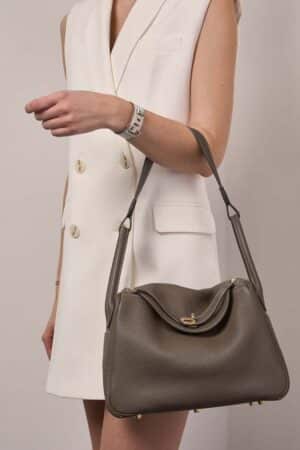 [에르메스] 린디 30cm Taurillon Clemence/ Etoupe - Gold