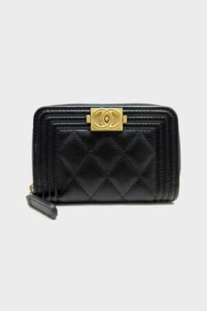 [샤넬] 보이 샤넬  지퍼 동전 카드지갑 A80602