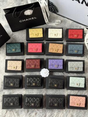 [샤넬] 클래식 똑딱이 플랩 카드지갑 AP0214 (19 Colors)
