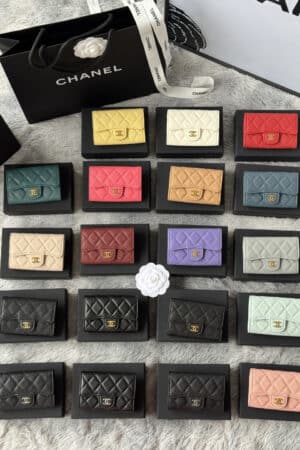 [샤넬] 클래식 똑딱이 플랩 카드지갑 AP0214 (19 Colors)