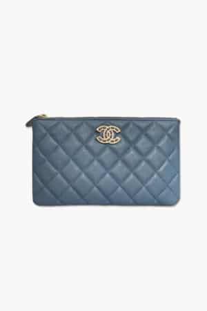 [샤넬] 큐빅 로고 파우치 AP2763