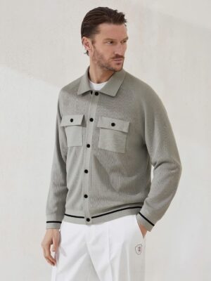 [브루넬로 쿠치넬리] 니트 셔츠 재킷 (3 COLORS)