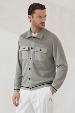 [브루넬로 쿠치넬리] 니트 셔츠 재킷 (3 COLORS)