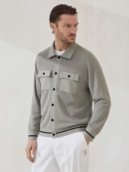 [브루넬로 쿠치넬리] 니트 셔츠 재킷 (3 COLORS)