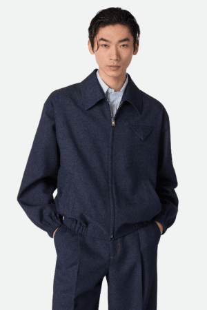 [보테가베네타] 멜란지 울 블루종 842683V5